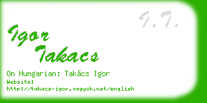igor takacs business card